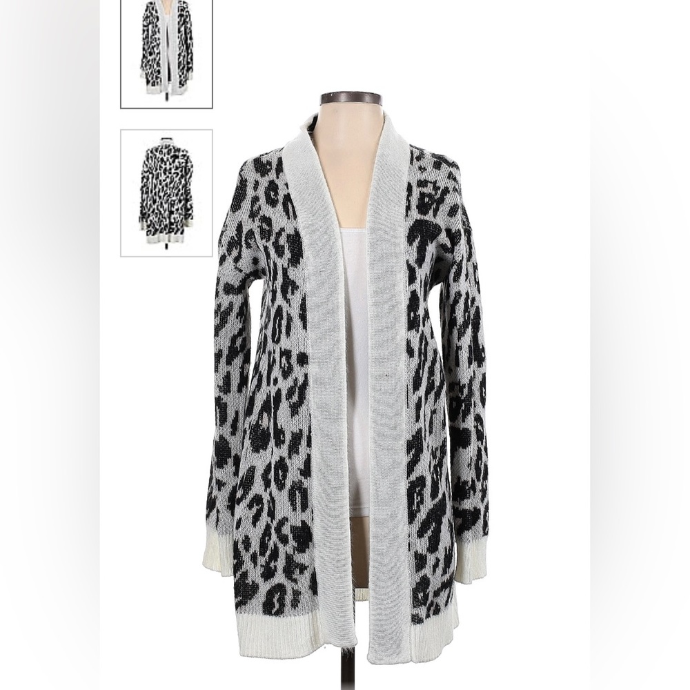 BB Dakota leopard print long cardigan sweater. New without tags